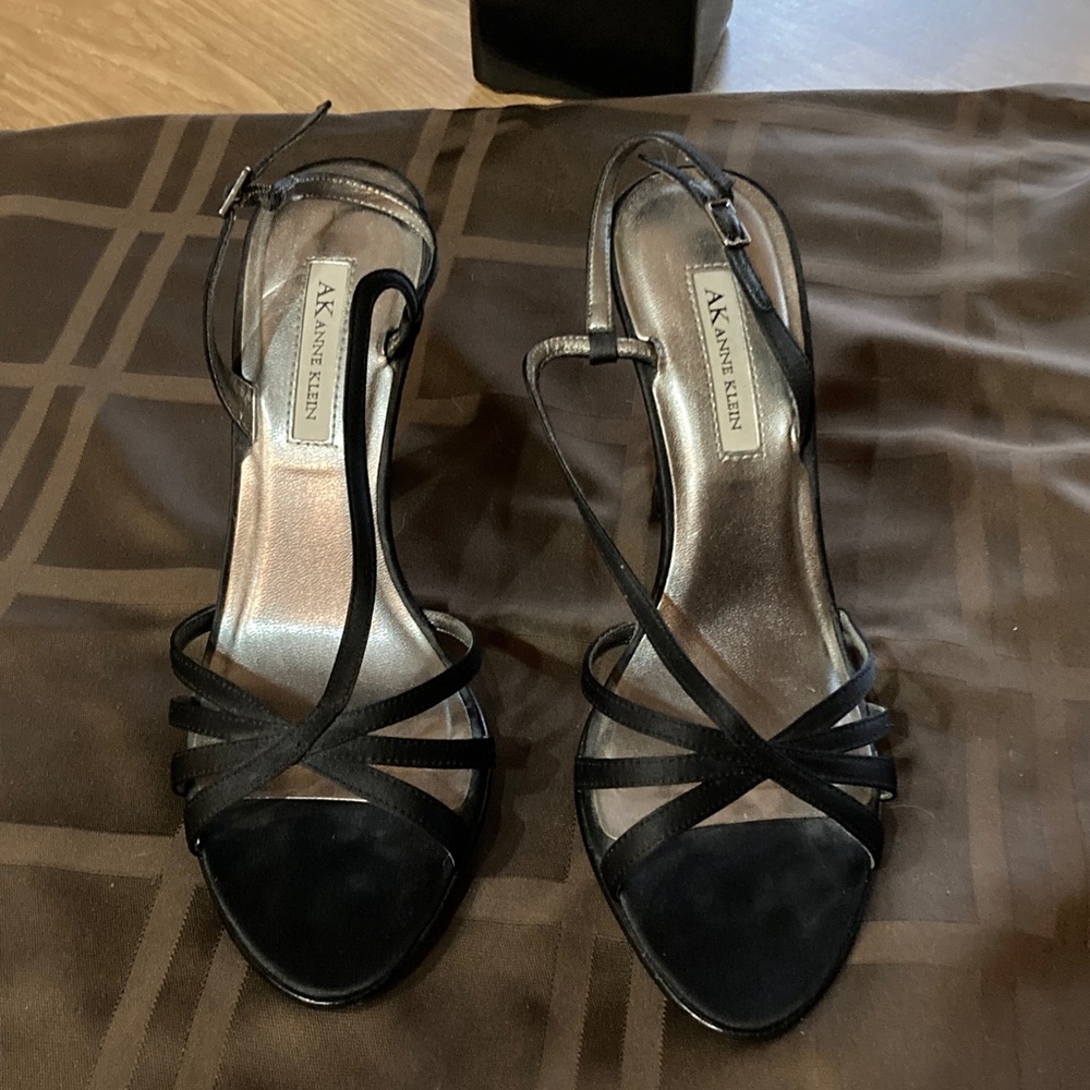 Anne Klein Black Strappy Heels